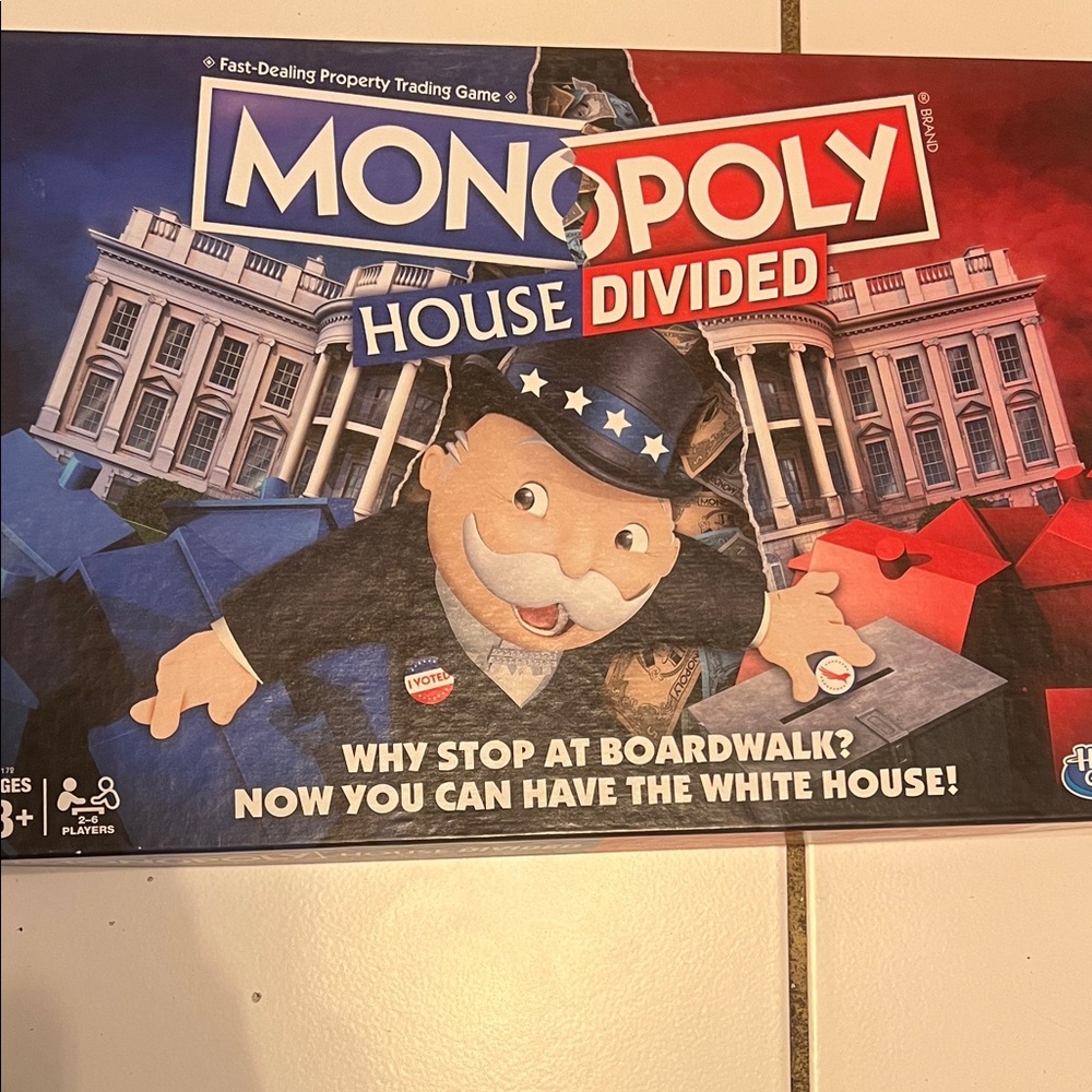 Hasbro Monopoly House Divided Board Game - Red and Blue